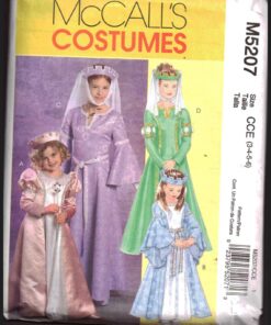 McCall's M5207 Girl's Costume - Renaissance, Medieval Size: CCE 3-4-5-6 Uncut Sewing Pattern