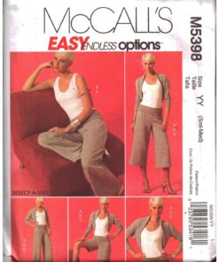 McCall's M5398 Jacket, Top, Shorts, Pants Size: YY S-M-L Uncut Sewing Pattern