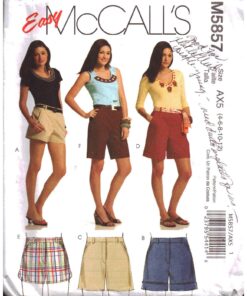 McCall's M5857 Shorts in 4 lengths Size: AX5 4-12 Uncut Sewing Pattern