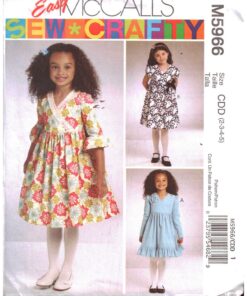 McCall's M5966 Girl's Dress Size: CDD 2-3-4-5 Used Sewing Pattern