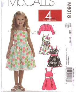 McCall's M6018 Girl's Dress Size: CE 3-4-5 Uncut Sewing Pattern