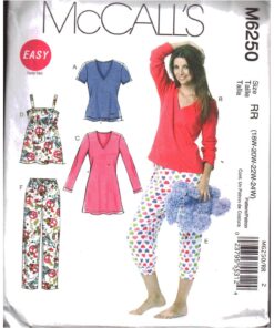 McCall's M6250 Pajamas Size: RR 18W-24W Uncut Sewing Pattern