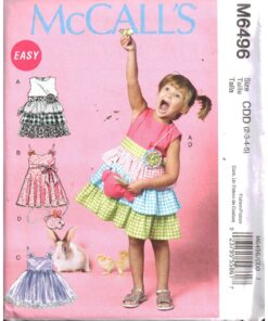 McCall's M6496 Girl's Dress Size: CDD 2-3-4-5 Uncut Sewing Pattern