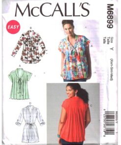 McCall's M6899 Tops, Tunics Size: Y XS-S-M Uncut Sewing Pattern