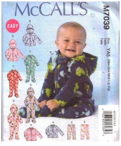 McCall's M7039 Infants' Jacket, Bodysuit, Pants Size: YA5 NB-XL Uncut Sewing Pattern