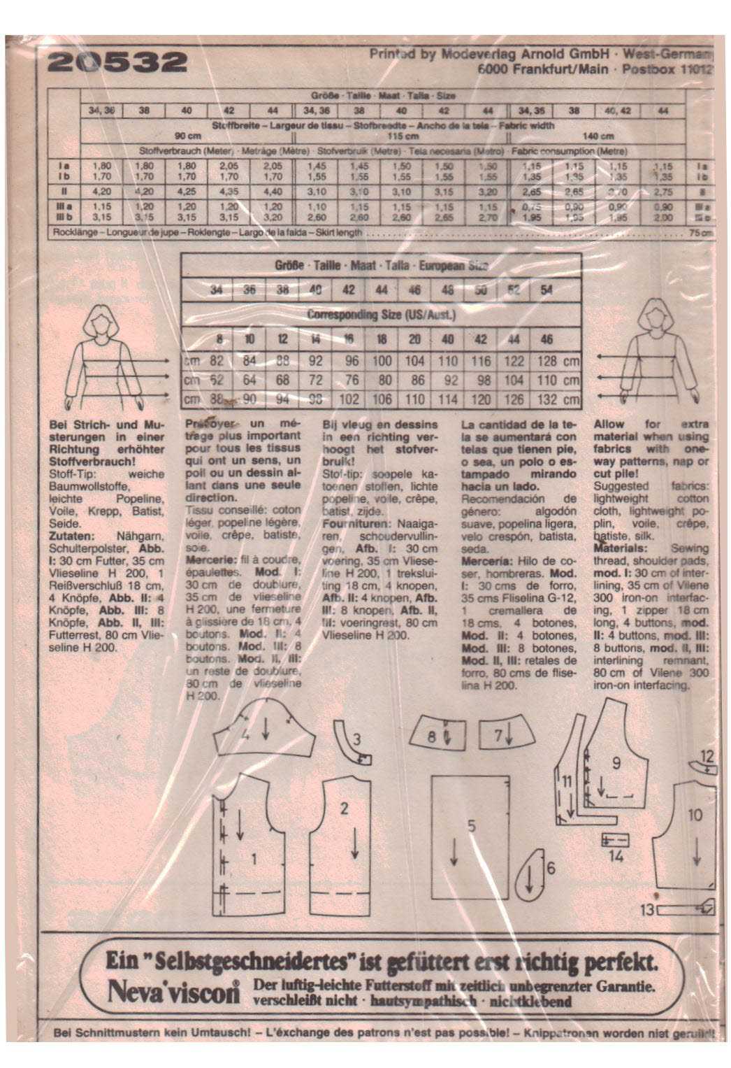 Neue Mode M 20 532 Dress, Top, Skirt, Vest Size: 8-18 Uncut Sewing Pattern - Image 2