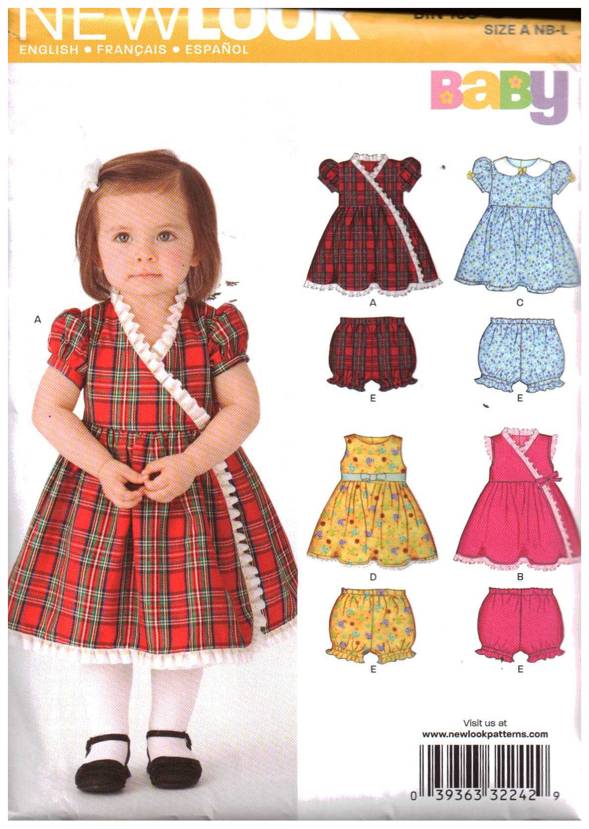 New Look 6842 Infants Dress, Bloomers Size: NB-L Used Sewing Pattern