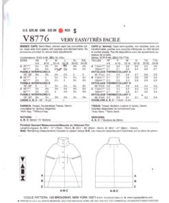 Alternative view of Vogue V8776 Cape/Jacket Size: Y XS-S-M Uncut Sewing Pattern