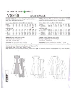 Alternative view of Vogue V8848 Dress Size: A5 6-14 Uncut Sewing Pattern