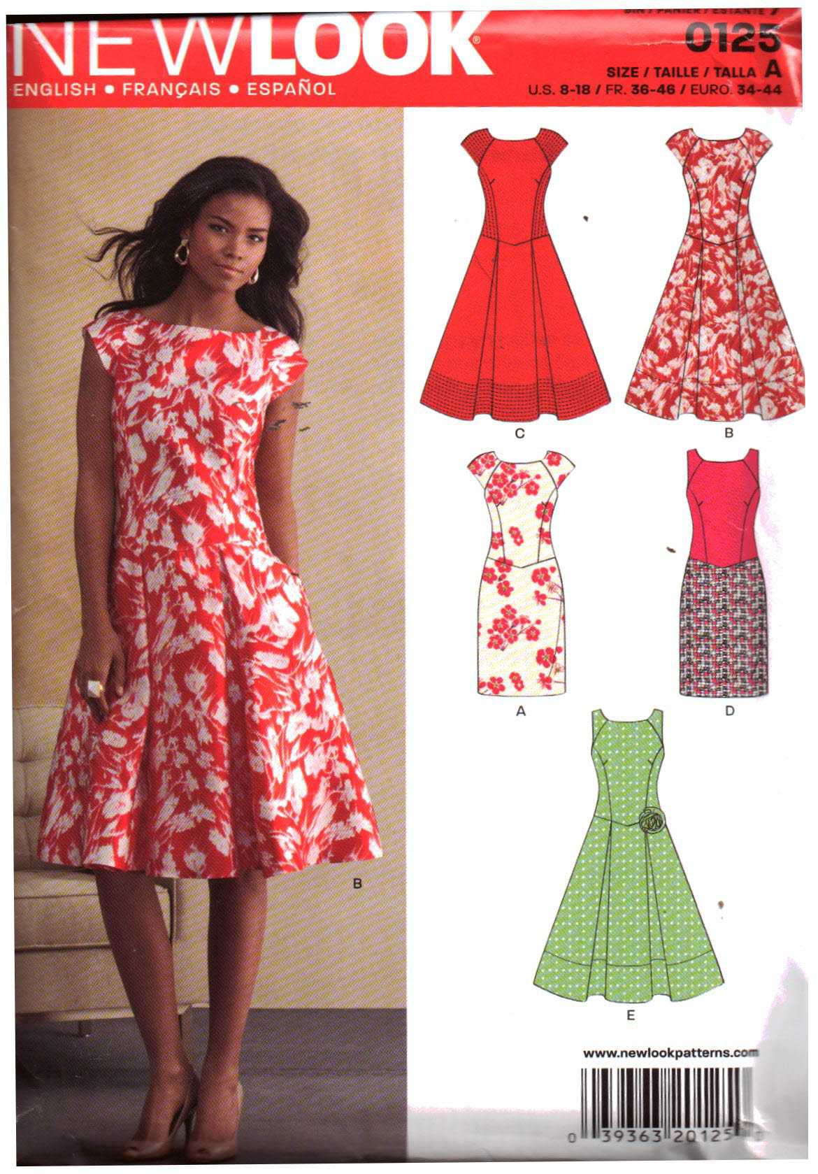 New Look 0125 Dress Size: 8-18 Used Sewing Pattern
