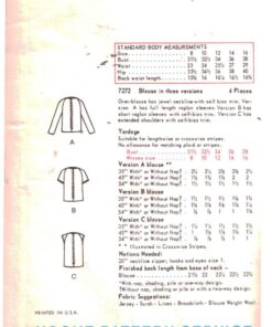 Alternative view of Vogue 7272 Tops Size: 8 Bust 31.5 Used Sewing Pattern