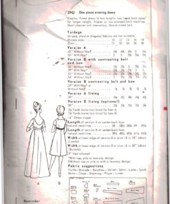 Alternative view of Vogue 5942 Evening Dress Size: 10 Bust 31 Used Sewing Pattern