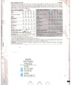 Alternative view of Vogue 9966 Blouse Size: 10 Used Sewing Pattern
