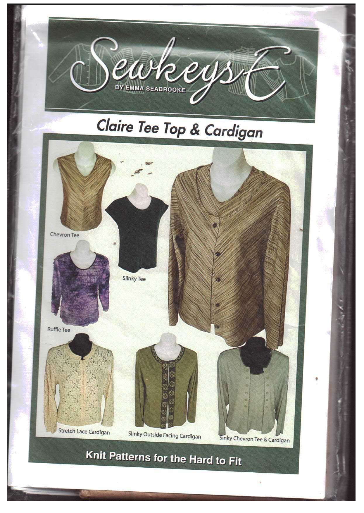 SewkeysE Claire T and Cardigan Size: 10-16 Uncut Sewing Pattern
