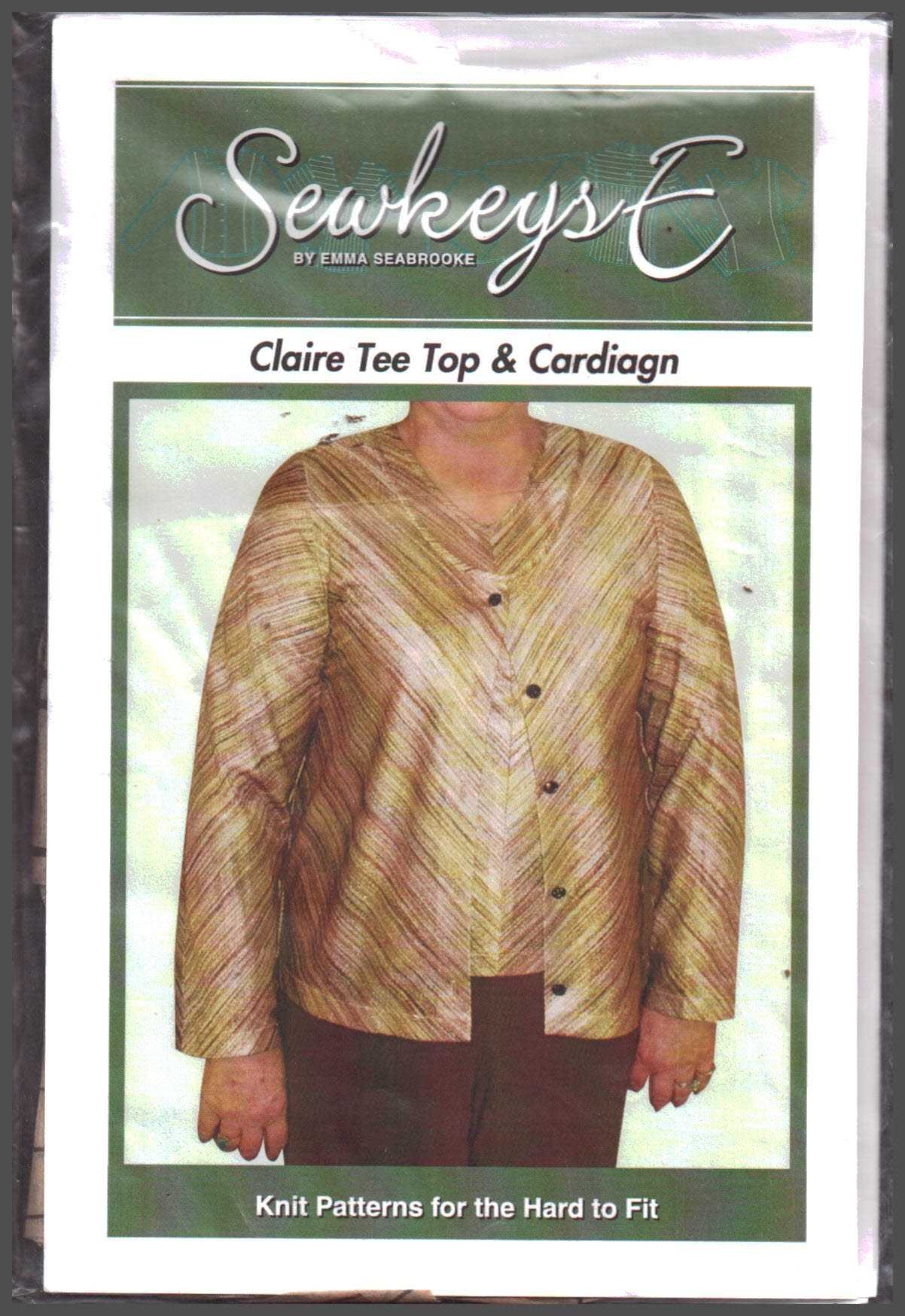 SewkeysE Claire T and Cardigan Size: 10-16 Used Sewing Pattern