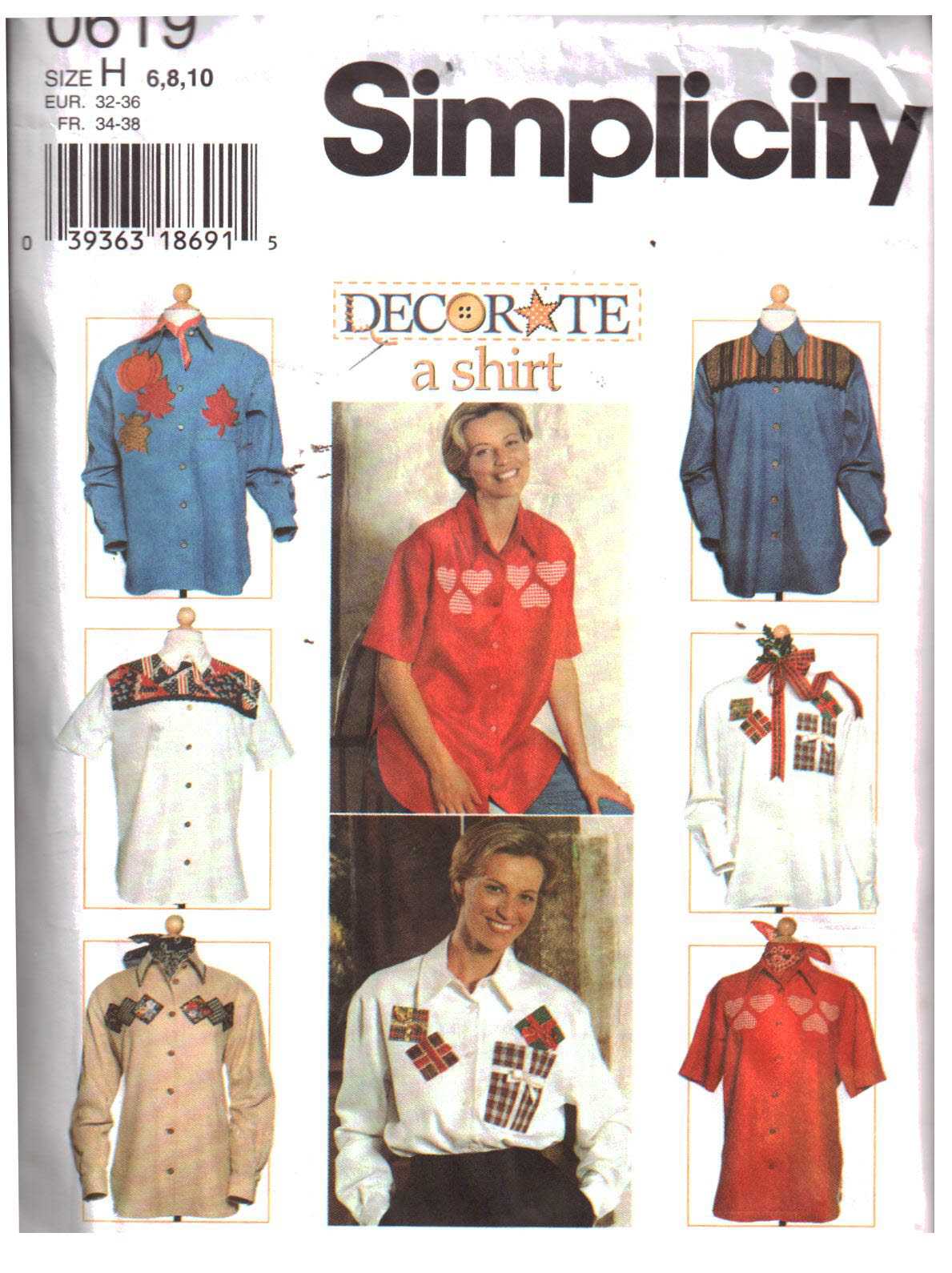 Simplicity 0619 Shirt Size: H 6-8-10 Uncut Sewing Pattern