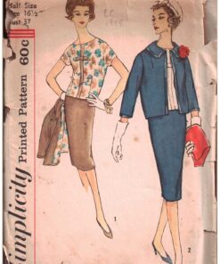 Simplicity 2853 Blouse, Jacket, Skirt Size: 16.5 Bust 37 Used Sewing Pattern