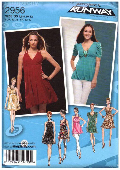 Simplicity 2956 Dress, Tunic Size: D5 4-12 Uncut Sewing Pattern