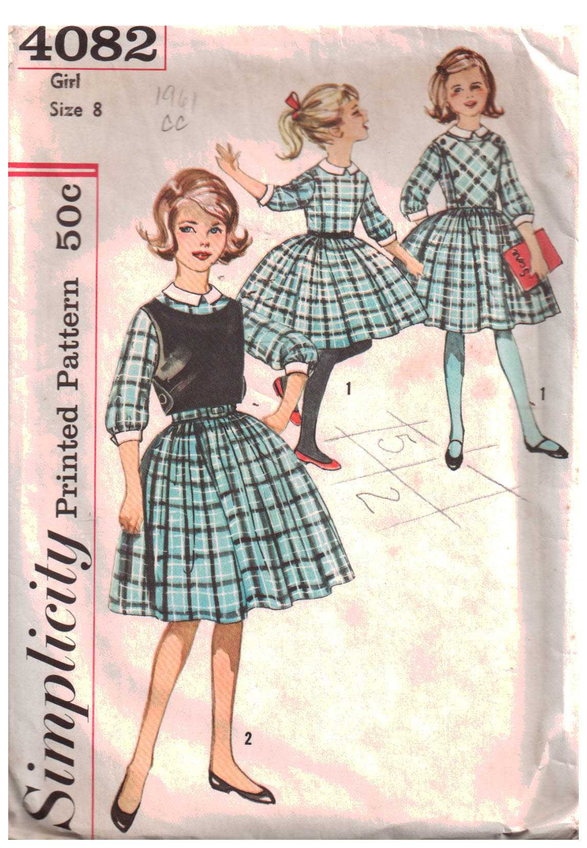 Simplicity 4082 Girl's Dress Top Size: 8 Used Sewing Pattern