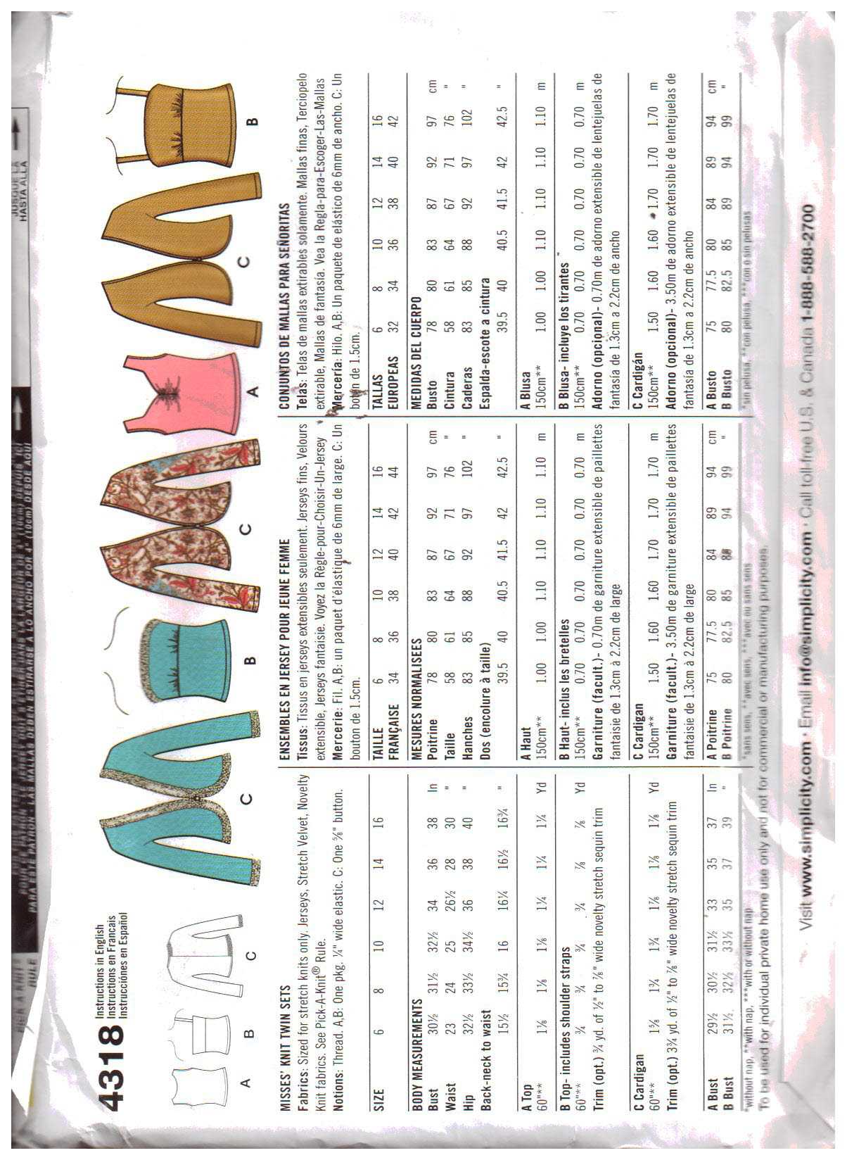 Simplicity 4318 Top, Cardigan Size: A 6-16 Uncut Sewing Pattern - Image 2