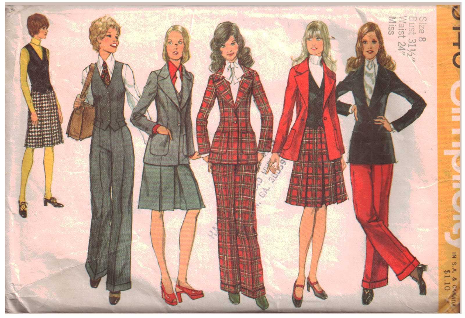 Simplicity 5140 Blazer, Skirt, Vest, Pants Size: 8 Bust 31.5 Used Sewing Pattern