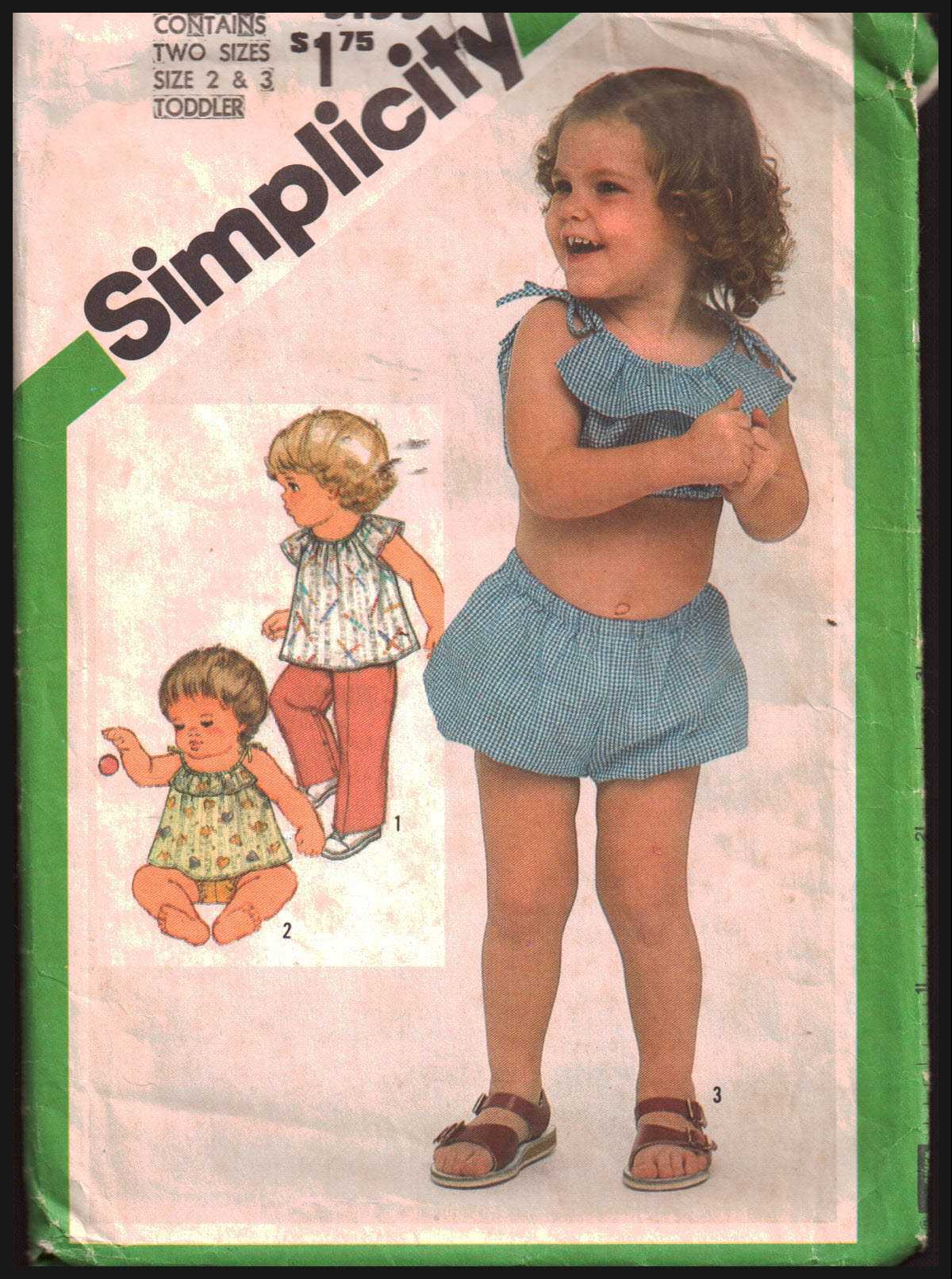 Simplicity 5155 Toddlers' Top, Pants. Bloomers Size: 2-3 Used Sewing Pattern