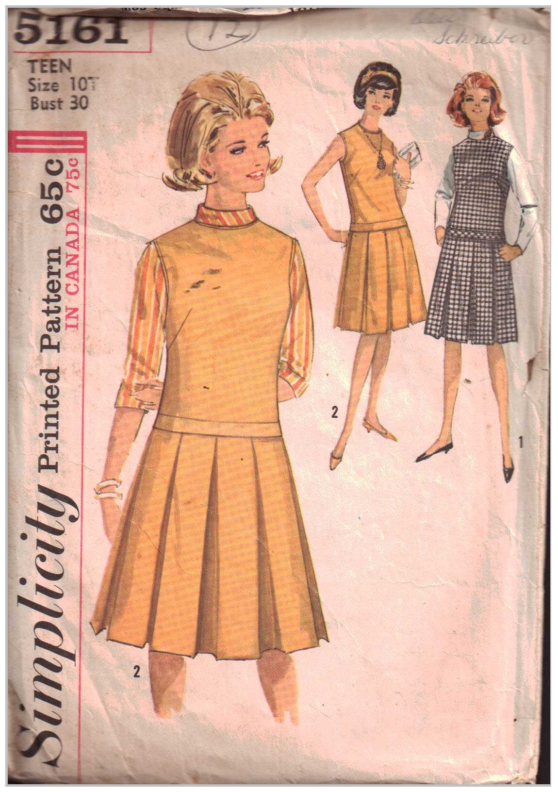 Simplicity 5161 Blouse, Jumper, Dress Size: 10T Bust 30 Used Sewing Pattern