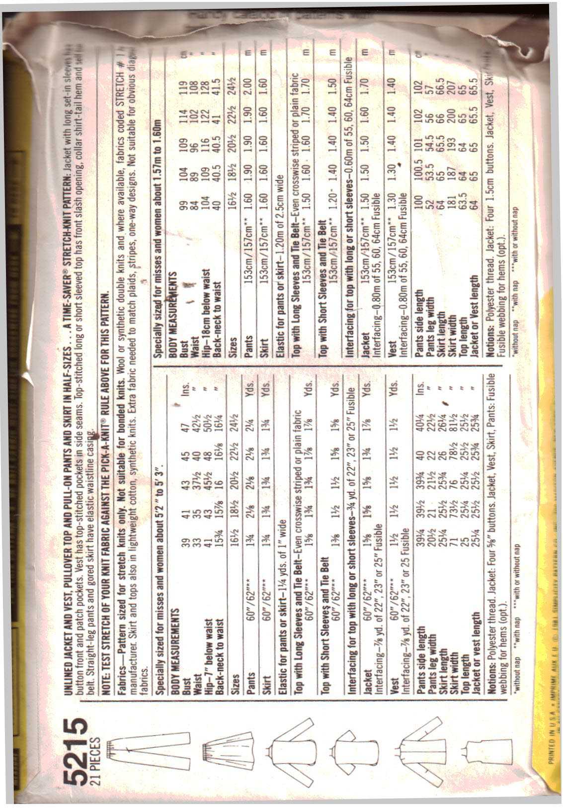 Butterick 5215 Dress, Top, Pants Size: L-XL Uncut Sewing Pattern - Image 2