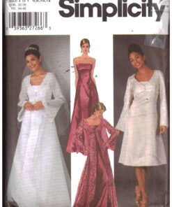 Simplicity 5246 Evening Dress, Coat with Train, Jacket Size: HH 6-12 Used Sewing Pattern