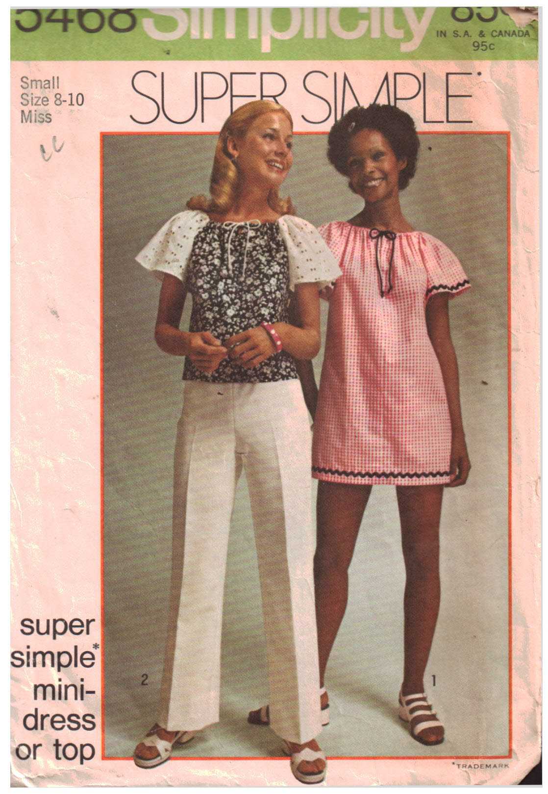 Simplicity 5468 Dress, Top Size: 8-10 Used Sewing Pattern