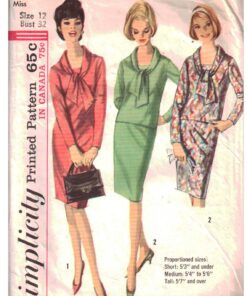 Simplicity 5642 One or two-piece dress Size: 12 Bust 32 Used Sewing Pattern