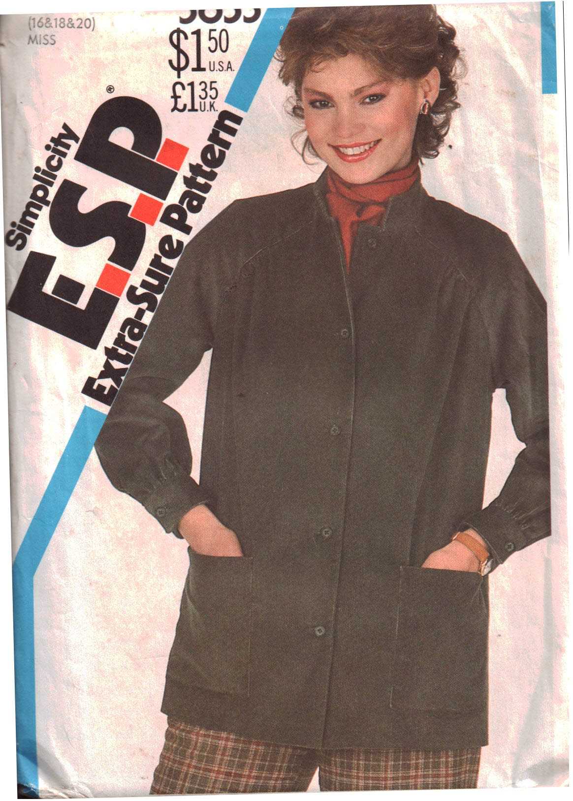Simplicity 5655 Jacket Size: U 16-18-20 Uncut Sewing Pattern