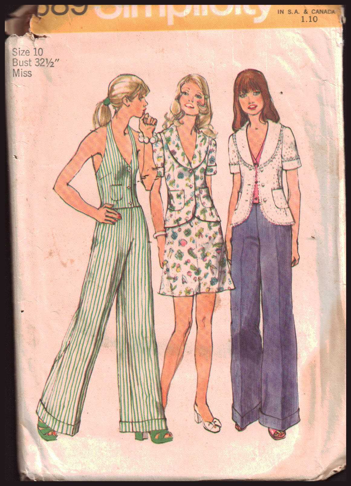 Simplicity 5689 Jacket, Halter-Vest, Skirt, Pants Size: 10 Bust 32.5 Used Sewing Pattern