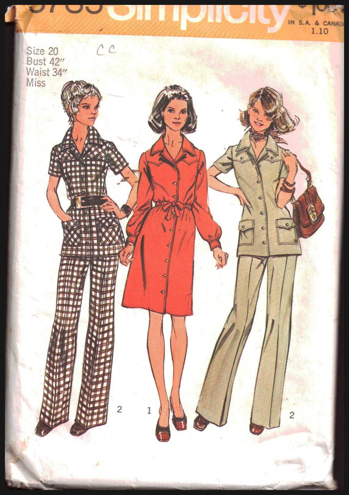 Simplicity 5735 Dress, Tunic, Pants Size: 16.5 Bust 39 or 20 Bust 42 Used Sewing Pattern