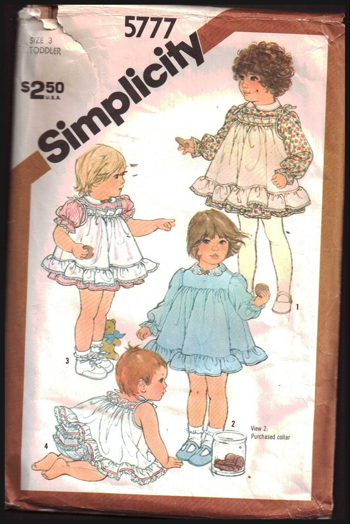 Simplicity 5777 Girl's Dress , Pinafore, Panties Size: 3 Used Sewing Pattern