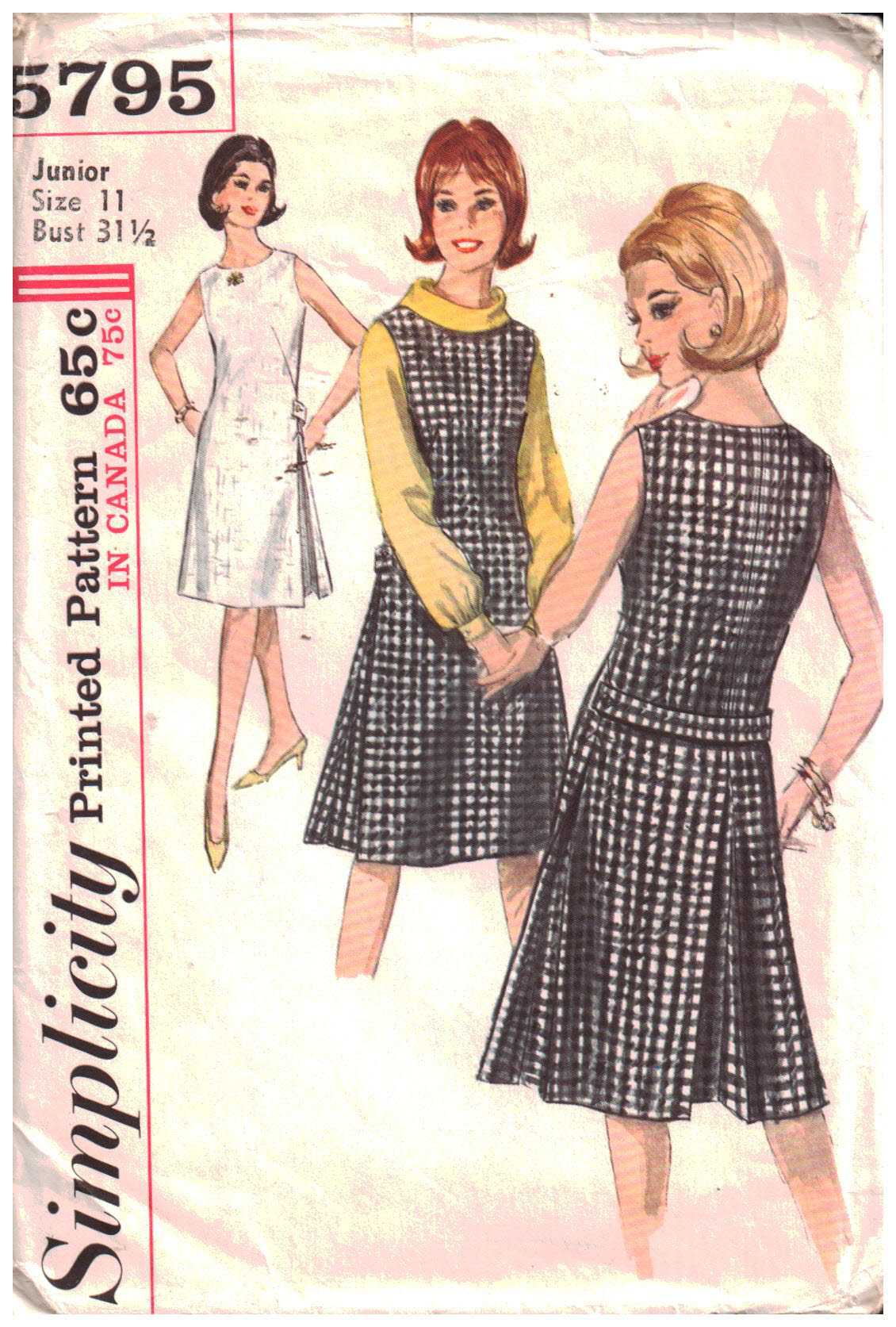 Simplicity 5795 Dress, Jumper, Blouse Size: 11 Bust 31.5 Uncut Sewing Pattern