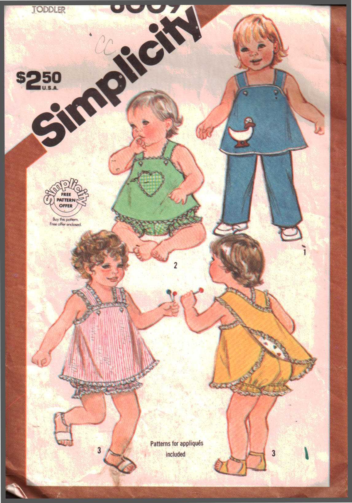 Simplicity 6009 Toddler's Pants, Sundress, Panties Size: 3 Used Sewing Pattern