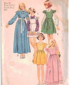 Simplicity 6190 Girl's Blouse, Dress, Jumper Size: 10 Breast 28.5 Used Sewing Pattern