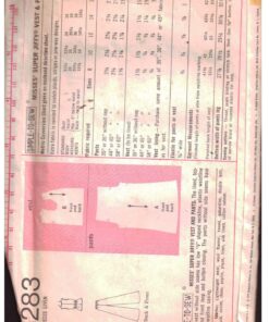 Alternative view of Simplicity 6283 Vest, Pants Size: 8 Bust 31.5 Used Sewing Pattern