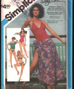 Simplicity 6390 Swimsuit, Bikini, Top, Pareu Size: N 10-12-14 Uncut Sewing Pattern