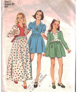 Simplicity 6475 Girl's Dress Size: 7 Breast 26 Used Sewing Pattern