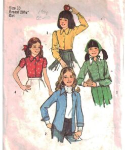 Simplicity 6477 Girl's Blouses Size: 10 Breast 28.5 Used Sewing Pattern