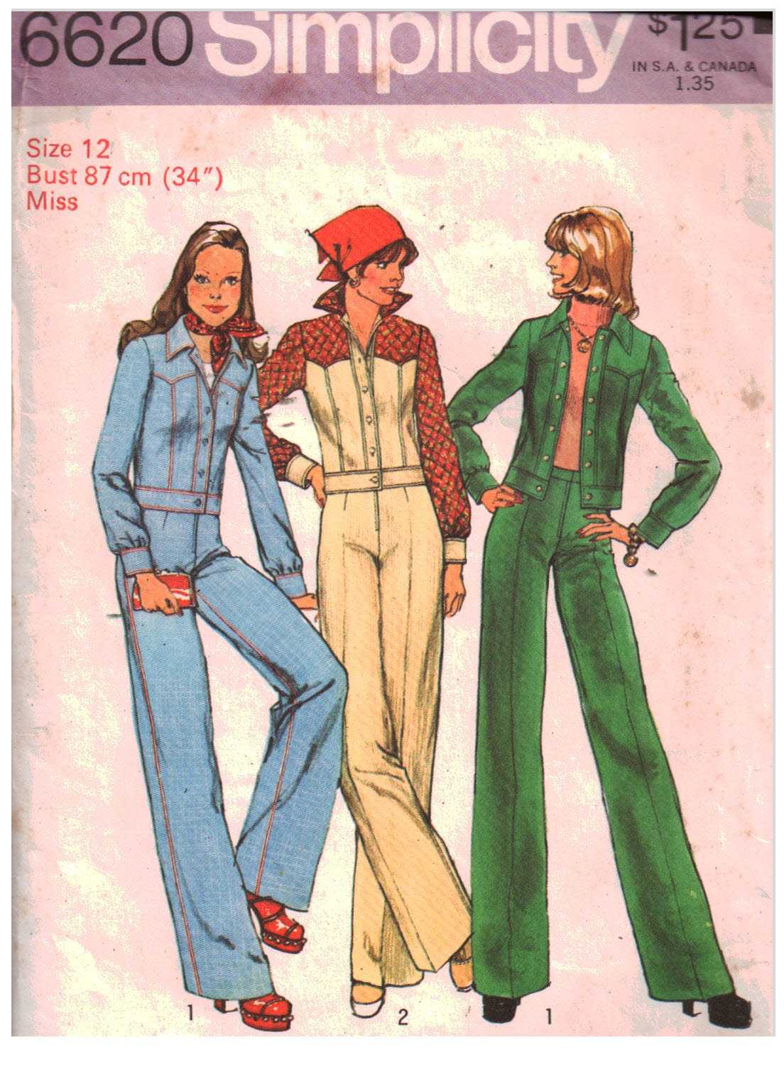Simplicity 6620 Jacket, Pants Size: 12 Bust 34 Used Sewing Pattern