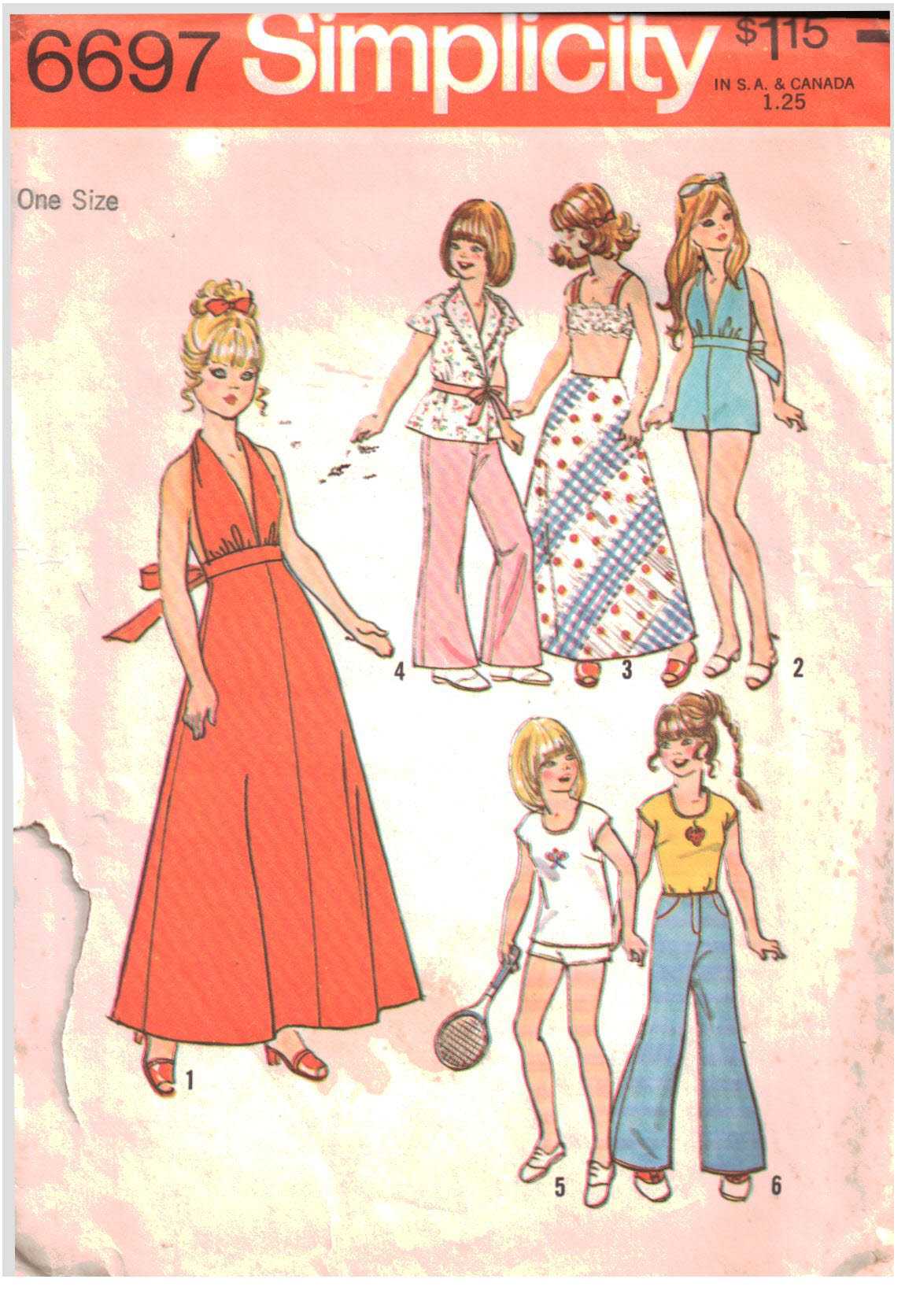 Simplicity 6697 Doll Clothes Size: 11.5 Used Sewing Pattern