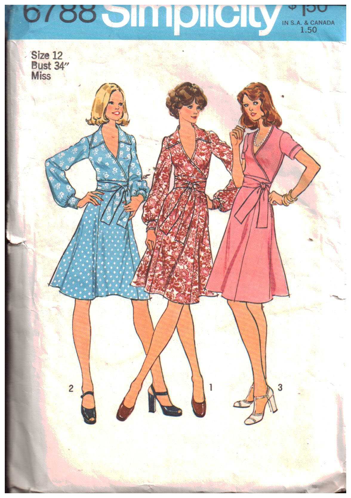 Simplicity 6788 Dress Size: 12 Bust 34 Used Sewing Pattern
