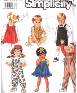 Simplicity 7017 Toddler's Overalls, Sundress, Jumper, Bubble Suit Size: A 0.5-3 Used Sewing Pattern