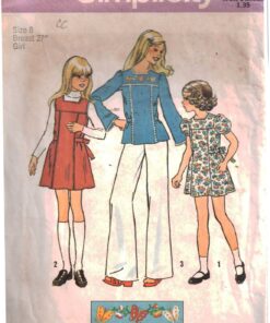 Simplicity 7035 Girl's Dress, Jumper, Top Size: 8 Breast 27 Used Sewing Pattern