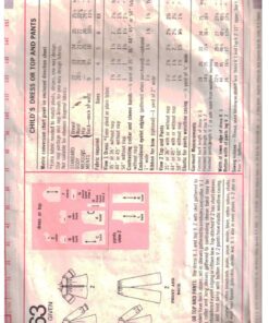 Alternative view of Simplicity 7063 Girl's Dress, Top, Pants Size: 6X Used Sewing Pattern