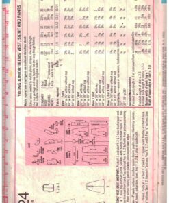 Alternative view of Simplicity 7324 Vest, Skirt, Pants Size: 5/6-7/8 Bust 28 - 29 Uncut Sewing Pattern