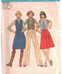 Simplicity 7324 Vest, Skirt, Pants Size: 5/6-7/8 Bust 28 - 29 Uncut Sewing Pattern
